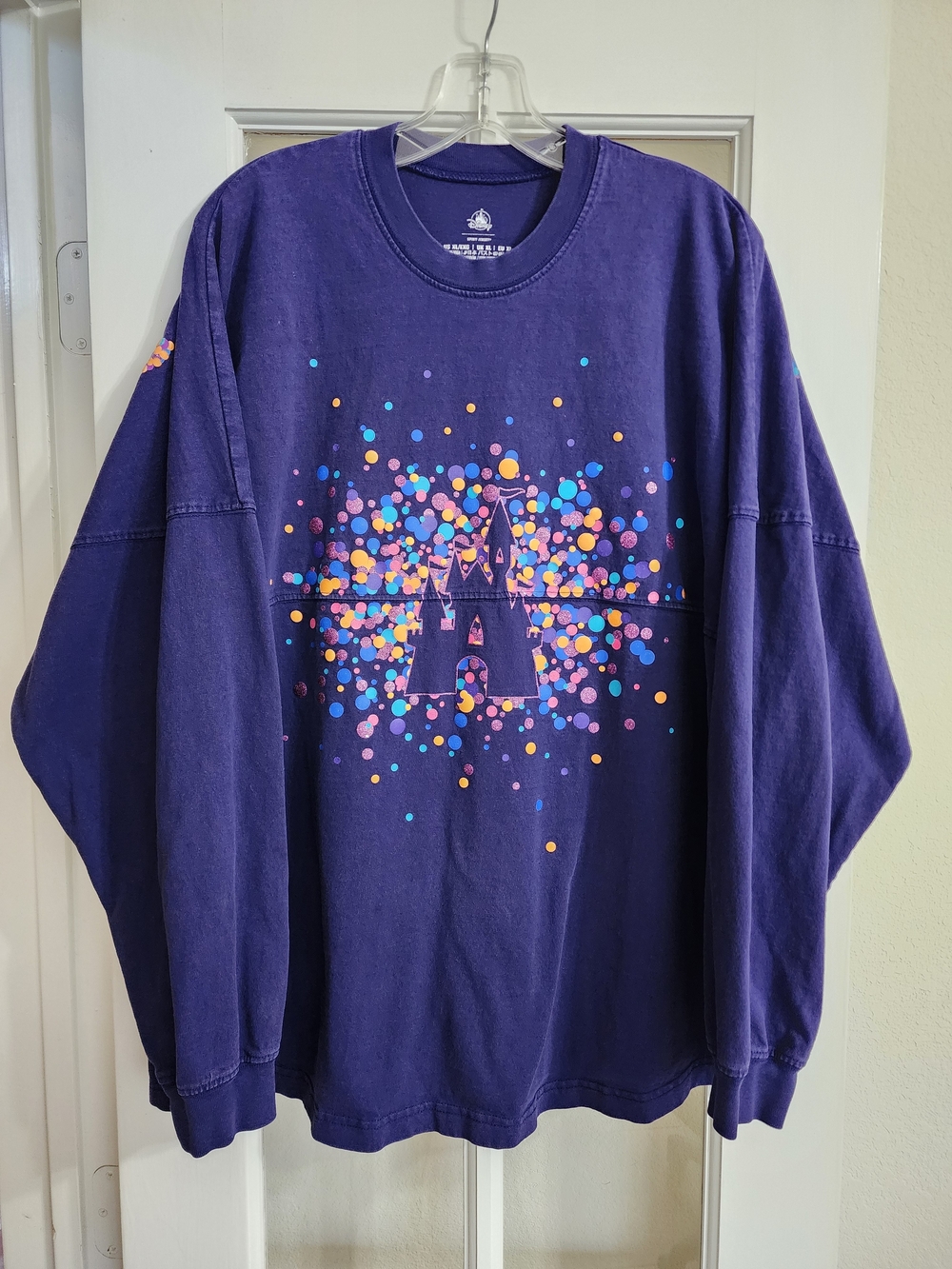Disneyland Resort Spirit Jersey XL Purple Confetti Castle Glitter